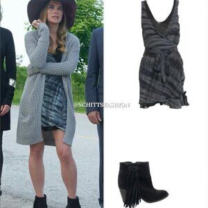 ASO Alexis Rose Schitts Creek - Proenza Schouler silk wrap tie-die minidress